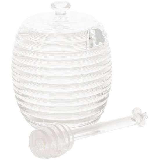 Meleira 210ml Colmeia Com Tampa E Pegador De Cristal Ecológico